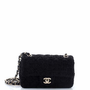Chanel Mini Classic Single Flap Bag Quilted Tweed